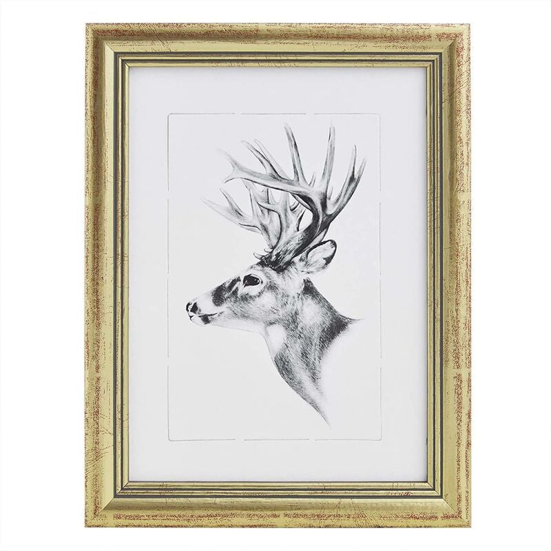 foto del prodotto cornice per foto 21x29.7cm a4 in legno e vetro porta foto da parete tavolo oro woltu