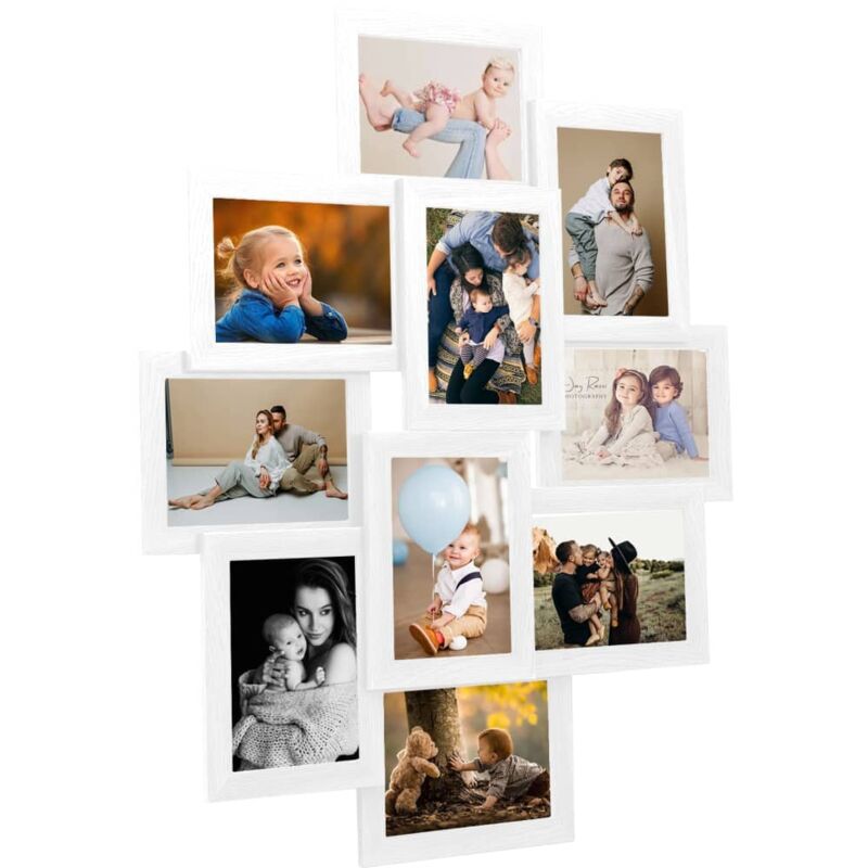 foto del prodotto cornice per foto collage per 10x 13x18 cm foto bianco in mdf vidaxl