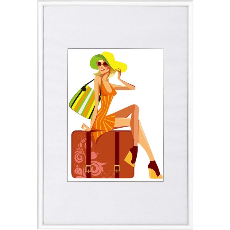 foto del prodotto cornice per foto portafoto da parete con passepartout album moderno wall d cor 1 pezzo 30x 45 cm bianco woltu