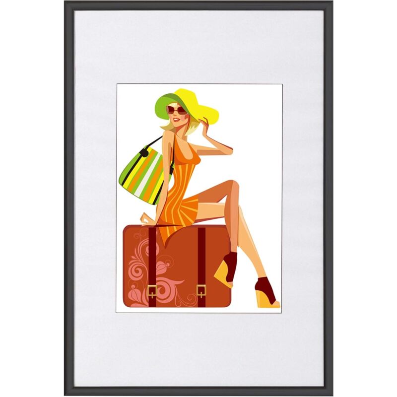 foto del prodotto cornice per foto portafoto da parete con passepartout album moderno wall d cor 1 pezzo 40x 50 cm nero woltu