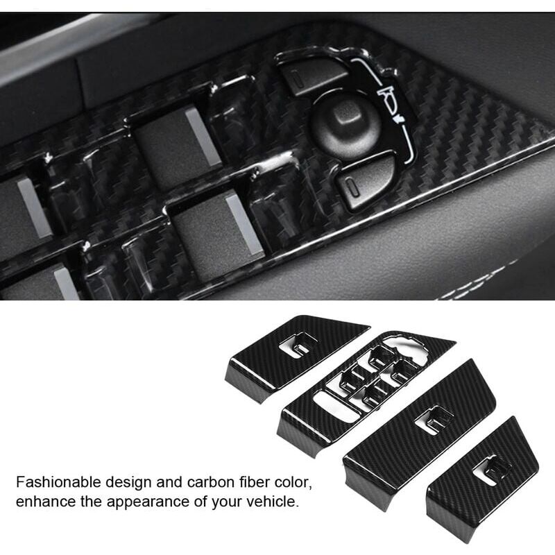 foto del prodotto cornice per pulsanti alzacristalli in fibra di carbonio jeffergarden 4 pezzi per land rover range rover evoque 12 17