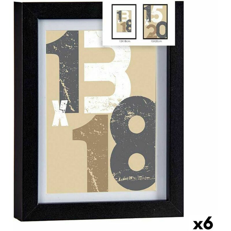 foto del prodotto cornice portafoto gift decor nero vetro legno mdf (6 unità)