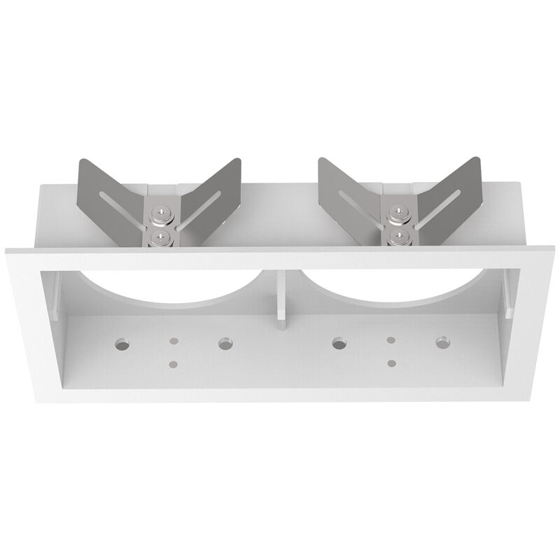 foto del prodotto cornice rettangolare doppia a incasso contemporanea bento metallo bianco