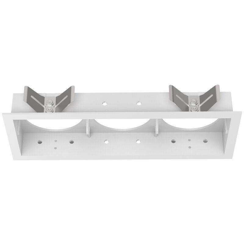 foto del prodotto cornice rettangolare tripla a incasso contemporanea bento metallo bianco
