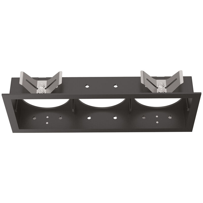 foto del prodotto cornice rettangolare tripla a incasso contemporanea bento metallo nero