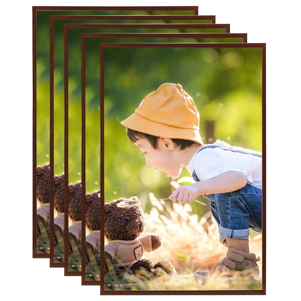 foto del prodotto cornici foto collage 5 pz a muro o tavolo bronzo 59,4x84 cm mdf cod mxl 57389