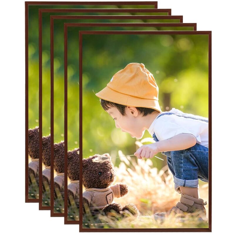 foto del prodotto cornici foto collage 5 pz a muro o tavolo bronzo 59,4x84 cm mdf vidaxl