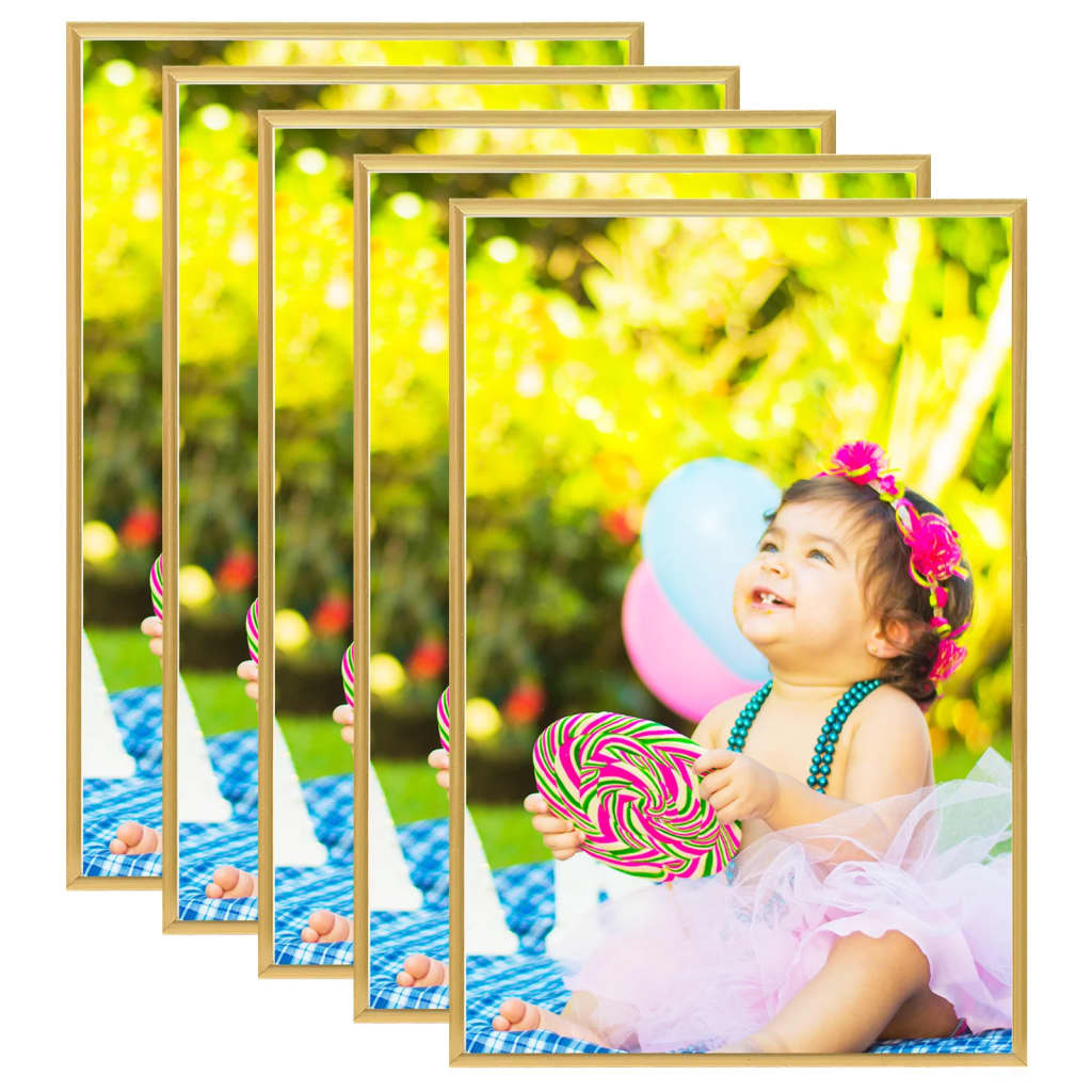 foto del prodotto cornici foto collage 5 pz per parete oro 70x90 cm in mdf cod mxl 57280