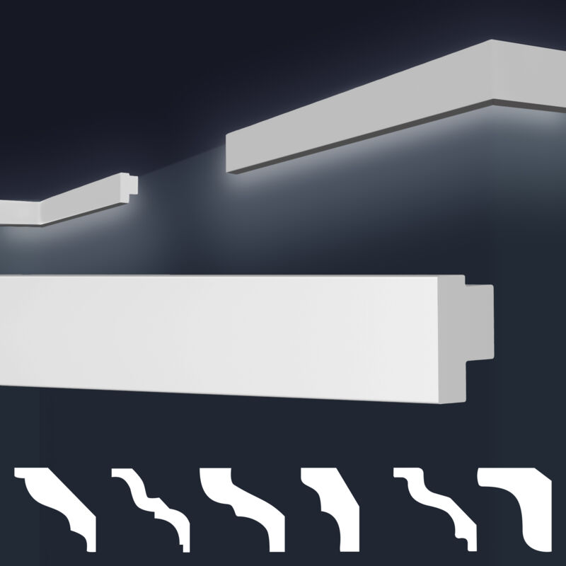 foto del prodotto cornici in xps polistirolo bianco per soffitto e pareti, modelli di cornici e cornici 2 metri 1 modanatura, e 44 20x32mm marbet design