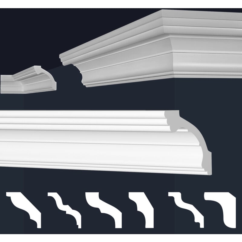foto del prodotto cornici in xps polistirolo bianco per soffitto e pareti, modelli di cornici e cornici 20 metri 10 strisce, e 38 63x63mm de marbet design