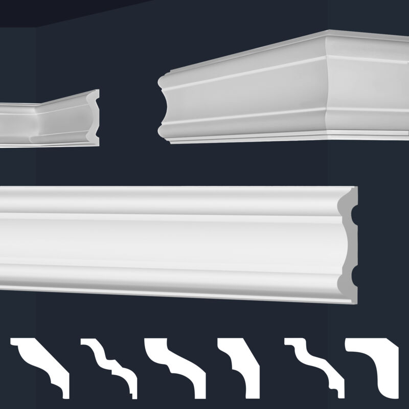 foto del prodotto cornici in xps polistirolo bianco per soffitto e pareti, modelli di cornici e cornici e 30 20x80mm, max. pacchetto miglior prezzo al metro 