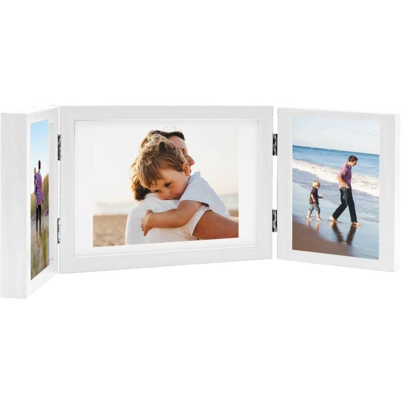 foto del prodotto cornici portafoto a libro bianche 28x18 cm 2x 13x18 cm vidaxl