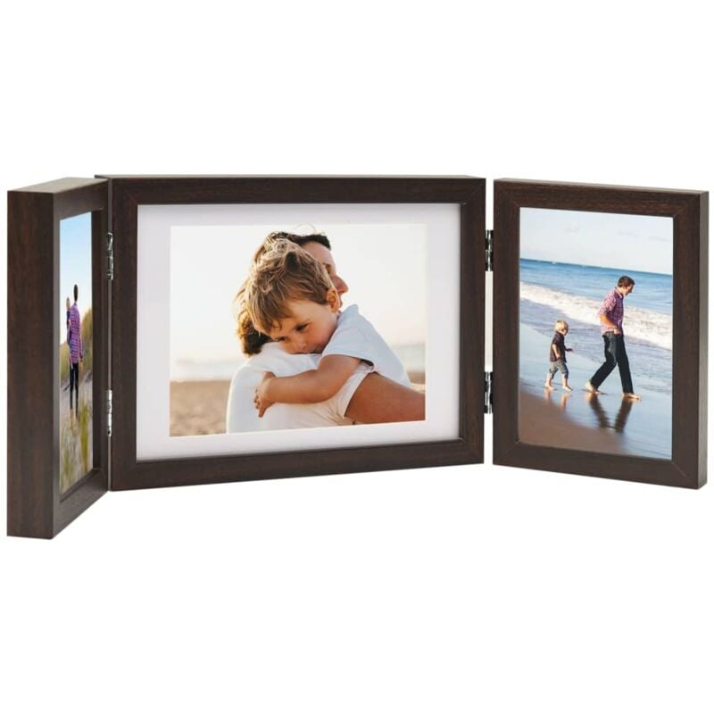 foto del prodotto cornici portafoto a libro marrone scuro 22x15cm 2x 10x15 cm vidaxl