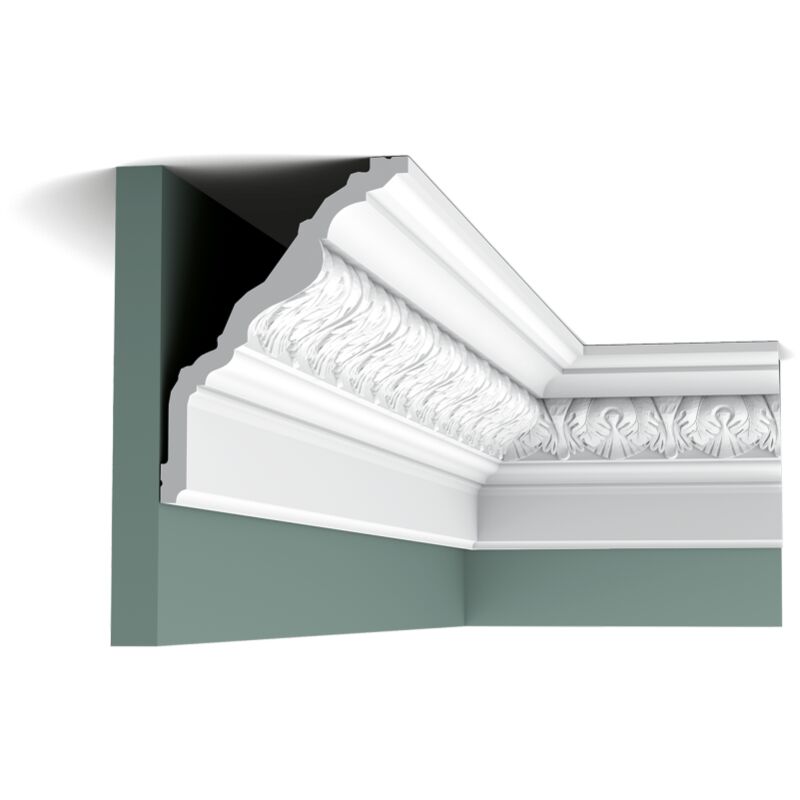 foto del prodotto cornicione alto con foglie d acanto orac decor l200xp13xh17,6cm c219