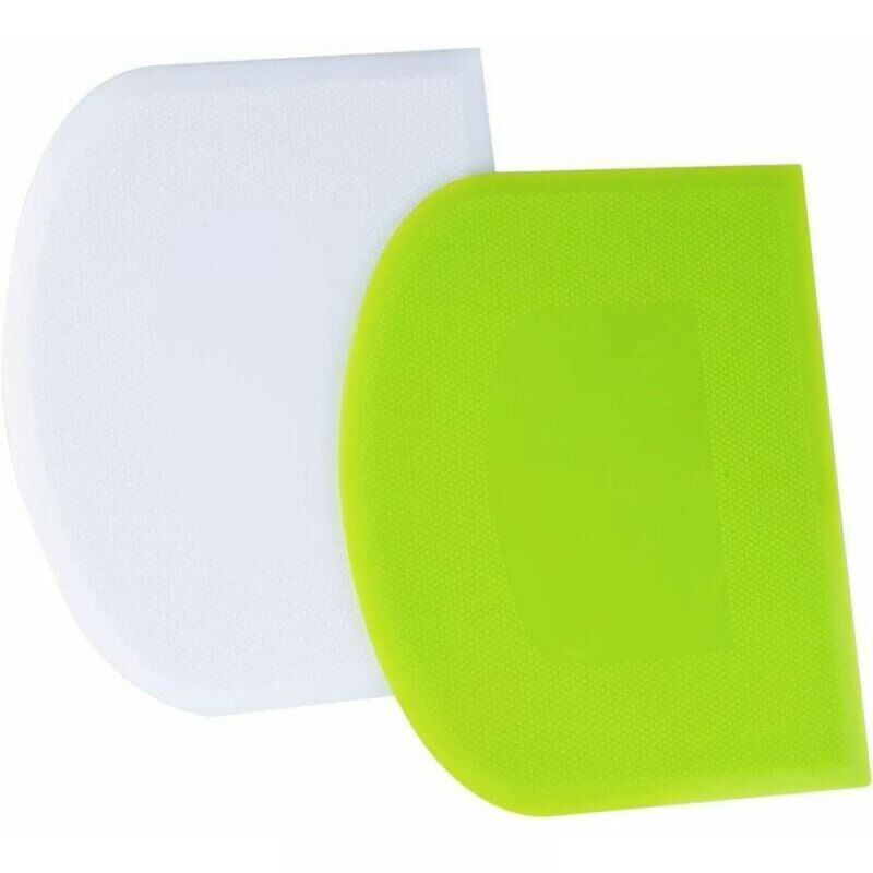 foto del prodotto corno per dolci in plastica verde bianco 11,8x9,4 cm raschietto per impasto per pancake di pasta