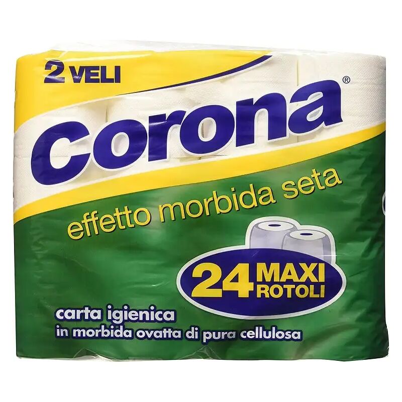 foto del prodotto corona 24 rotoli di carta igienica 2 veli per bagno wc morbida soffice pura