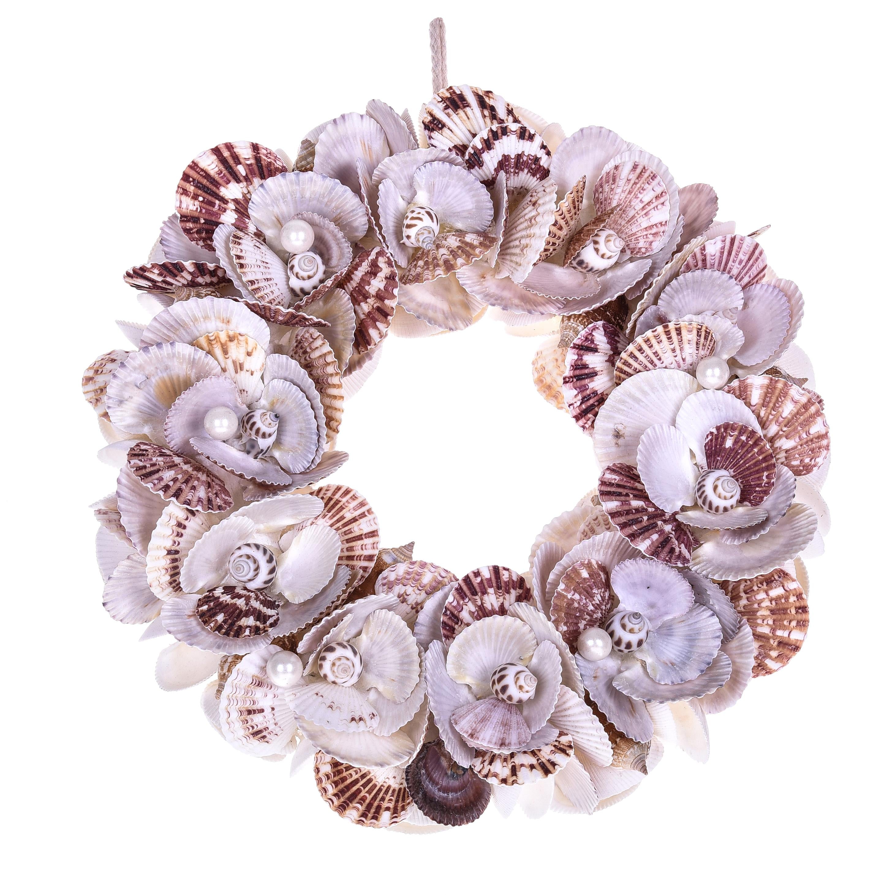 foto del prodotto corona di conchiglie larghezza 34 cm