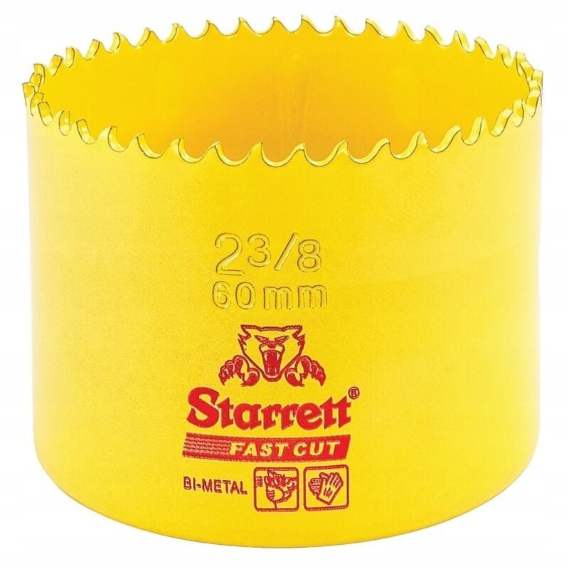 foto del prodotto corona di foratura in metallo starrett bi-metal fast cut 63fch060 60 mm