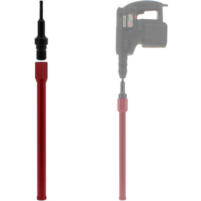 foto del prodotto corona diamantata 32 mm con adattatore per trapano e perforatore sds plus