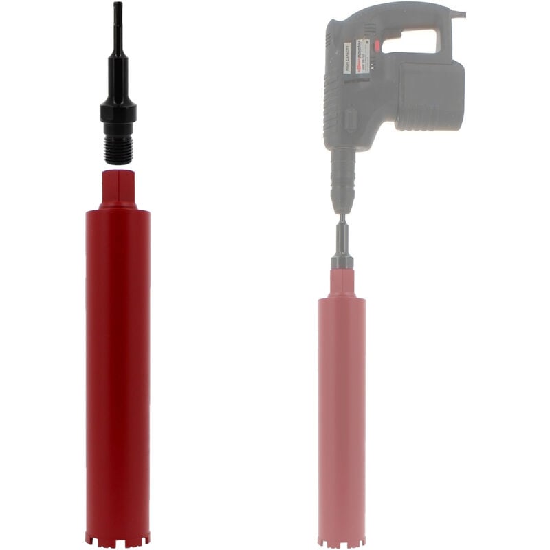 foto del prodotto corona diamantata 83 mm con adattatore per trapano e perforatore sds-plus