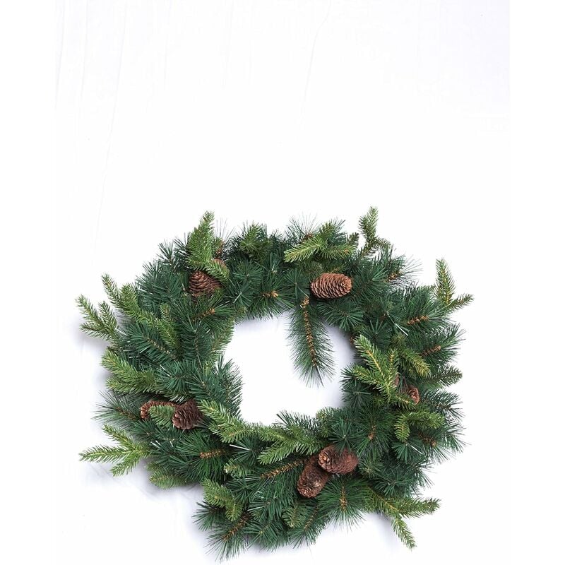 foto del prodotto corona mix pe pvc con pigne 60cm ghirlanda natalizia decorazione natale