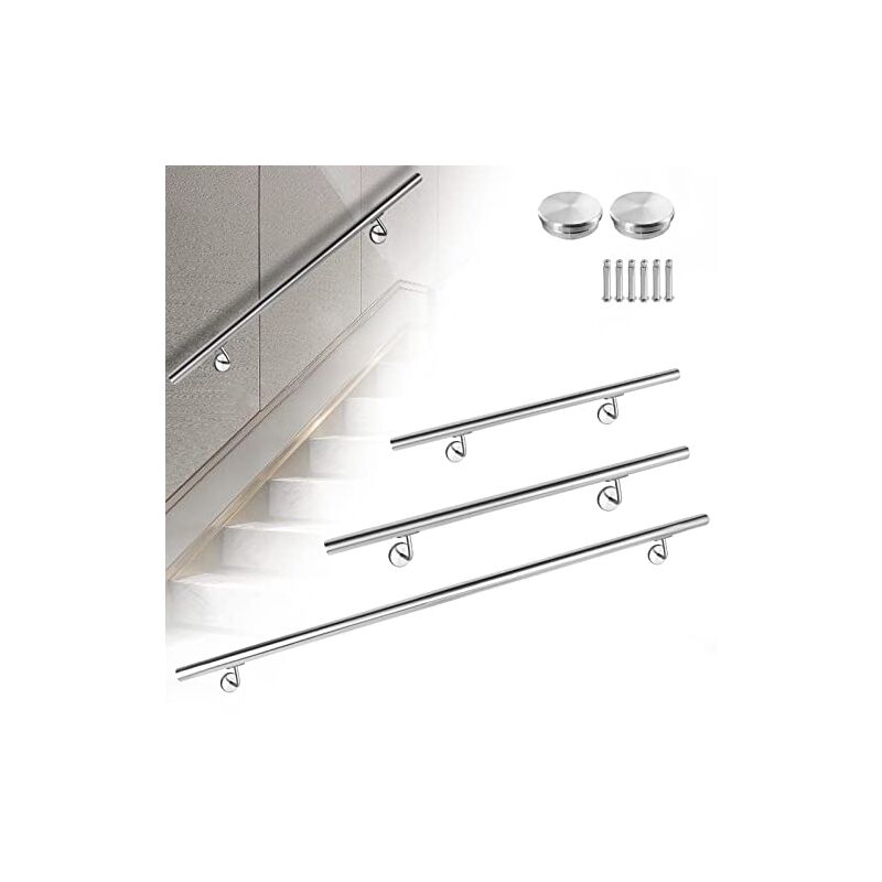 foto del prodotto corrimano 60 cm ringhiera in acciaio inox ringhiera per scale esterne ed interne con collegamento a parete corrimano copertura protettiva