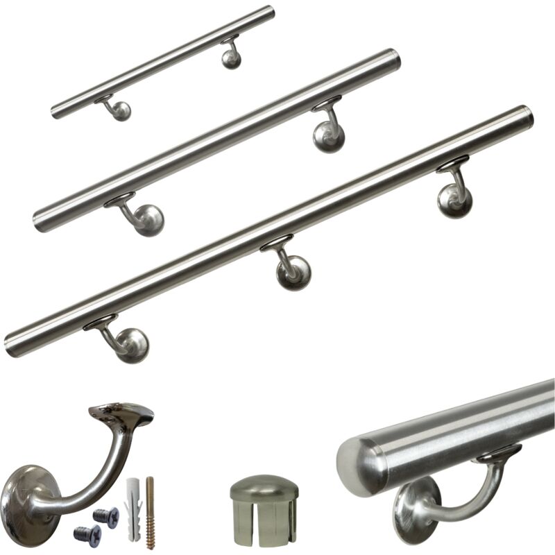 foto del prodotto corrimano a muro in acciaio inox d.32mm v42r acciaio inox cm-80