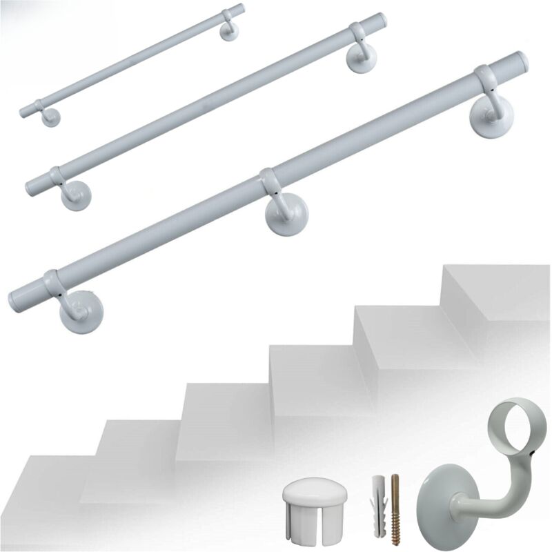 foto del prodotto corrimano a muro ringhiera passamano alluminio 525 bianco - 300cm