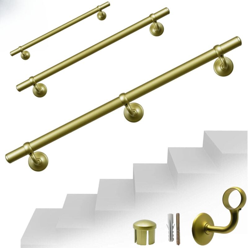 foto del prodotto corrimano a muro ringhiera passamano alluminio 525 oro satinato 60cm