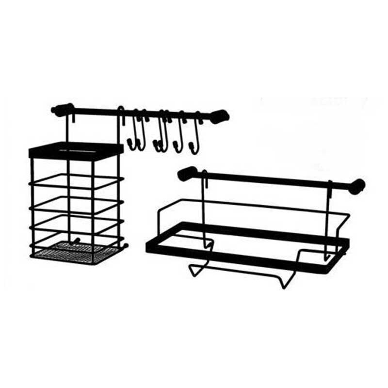 foto del prodotto corrimano da cucina 10 pezzi metlex mx 4540 nero