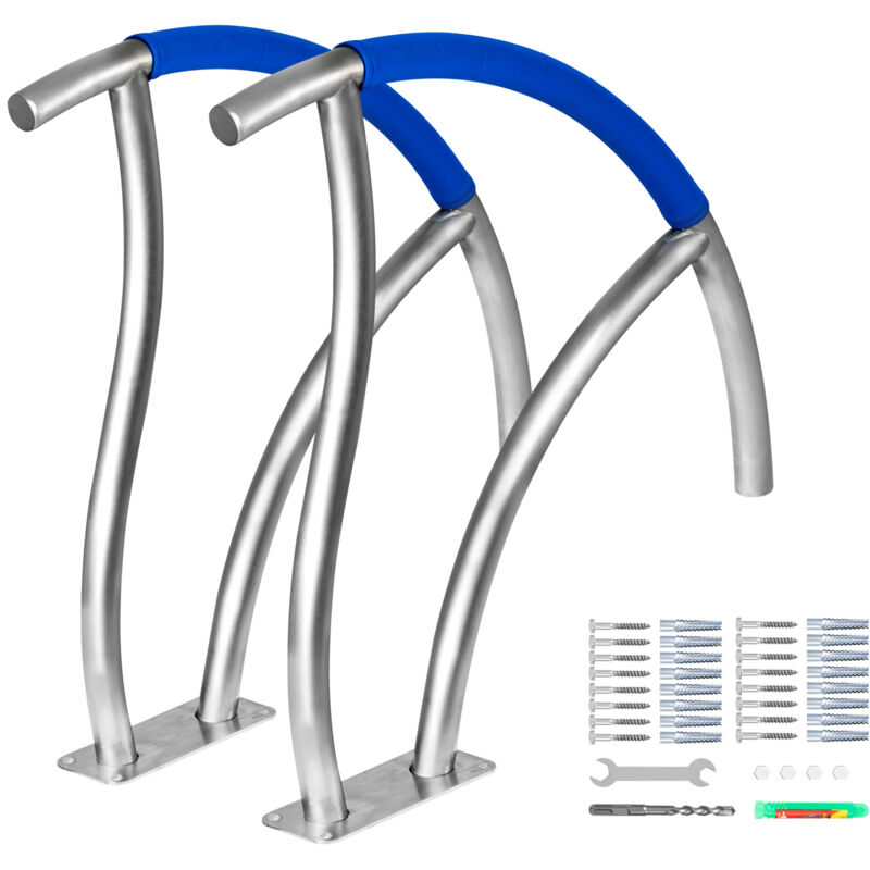 foto del prodotto corrimano per piscina in acciaio inox da 76,2x76,2 cm, capacita 170 kg per piscina scala corrimano con copertura dellimpugnatura in nylon da 50 cm,
