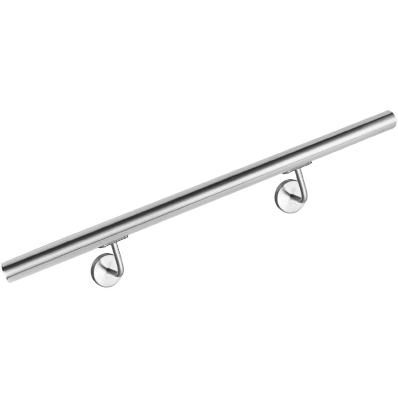 foto del prodotto corrimano scale in acciaio inox 100cm per corrimano esterno, balcone, parapetto fissaggio a muro, tasselli di metallo aspetto inossidabile aufun