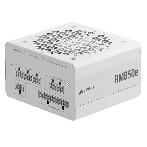 foto del prodotto corsair alimentatore, rm850e white, 850 watt, cybenetics gold certified, fully modular power supply