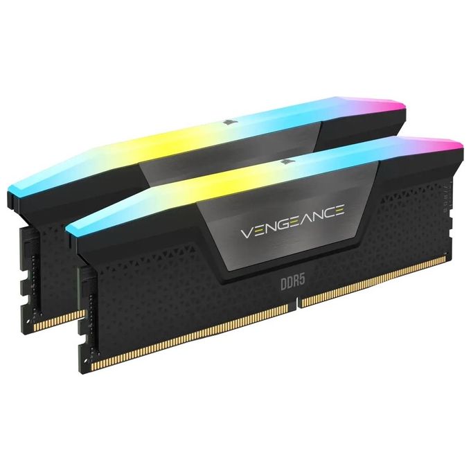 foto del prodotto corsair ram vengeance rgb ddr5 32gb 2x16gb ddr5 6400 cl36 48 48 104 1.35v intel xmp black