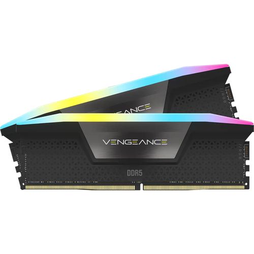 foto del prodotto corsair ram vengeance rgb ddr5 32gb 2x16gb ddr5 7200 pc5 57600 c34 1.45v intel xmp memory black