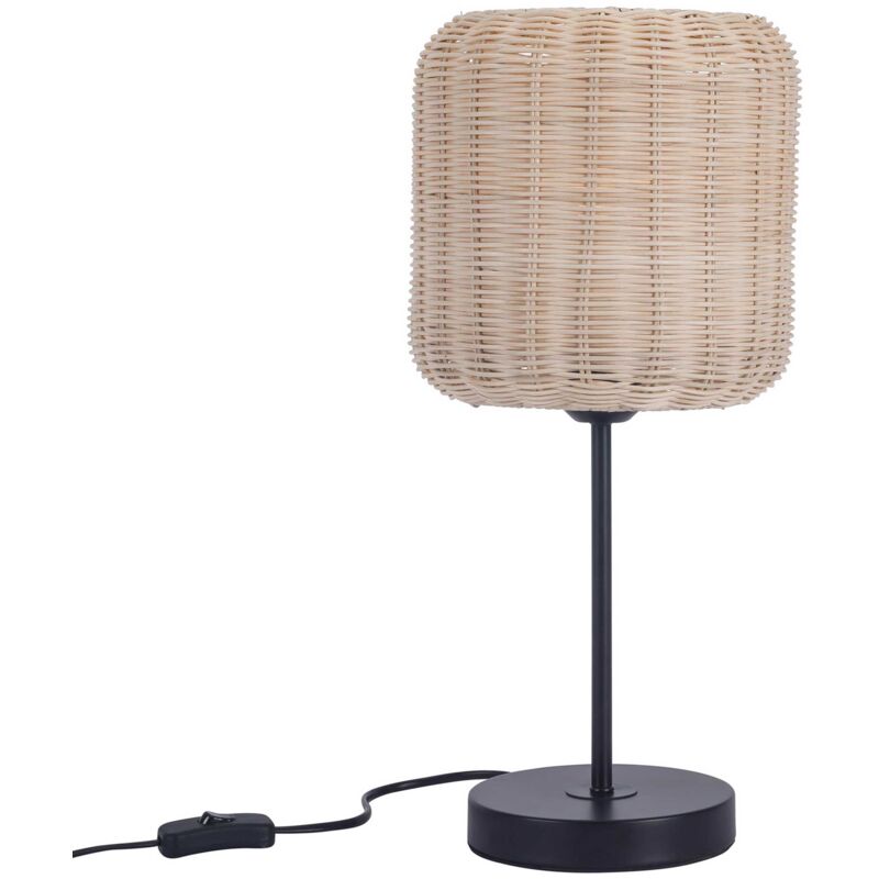 foto del prodotto cortic sobremesa de rattan natural negro para bombilla e27