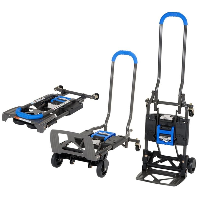 foto del prodotto cosco carrello capacit 135kg multi posizione pieghevole portacasse manuale da trasporto blu 