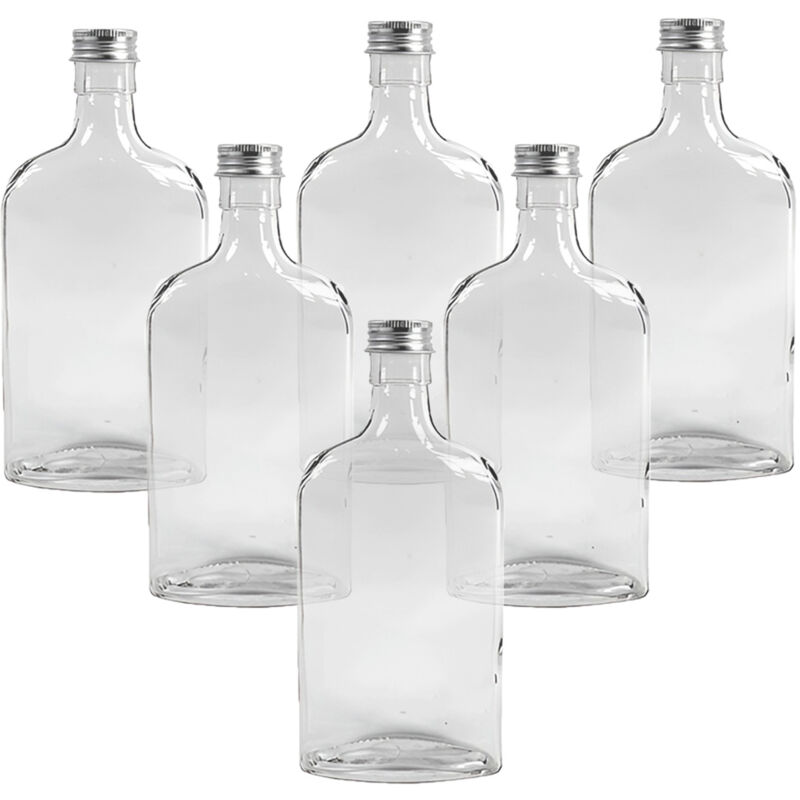 foto del prodotto cose da casa 6 bottiglie in vetro da 250 ml con tappo in alluminio contenitore per liquori vini bevande ideale uso alimentare e decorazioni