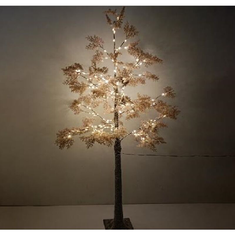 foto del prodotto cose da casa albero di natale h 120 con 100 luci led rami e cime tronco marrone eleganza festiva