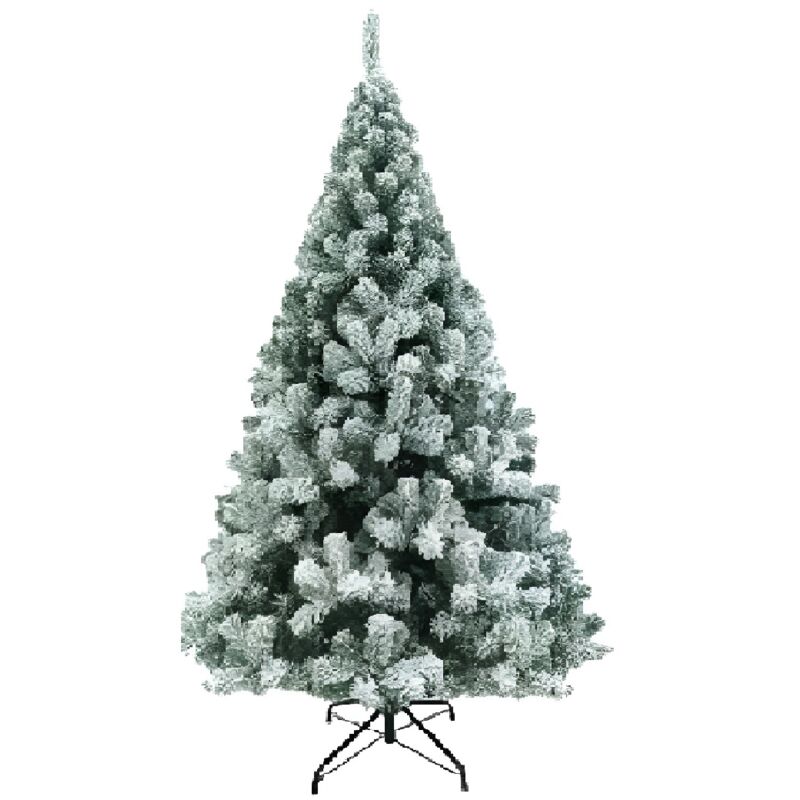 foto del prodotto cose da casa albero di natale innevato bianco alto 240cm apertura rami ad ombrello 1000cime