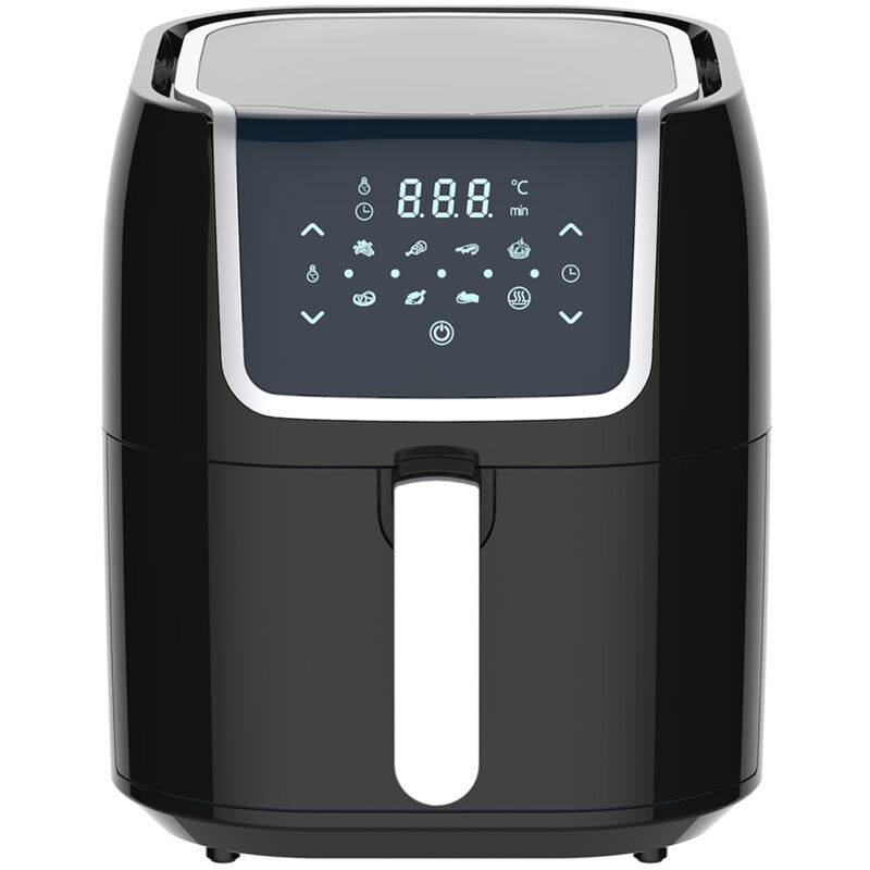 foto del prodotto cose da casa friggitrice ad aria nera capacita 8 lt 8 programmi digitale di cottura design elegante e moderno potenza 1800 watt