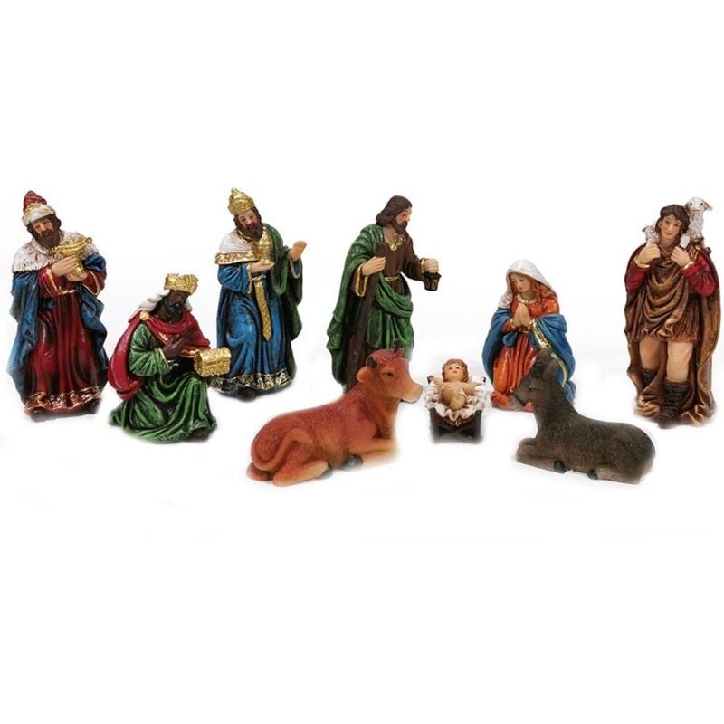 foto del prodotto cose da casa nativit sacra famiglia 9pz pastorelli statuine presepe decorazioni di natale