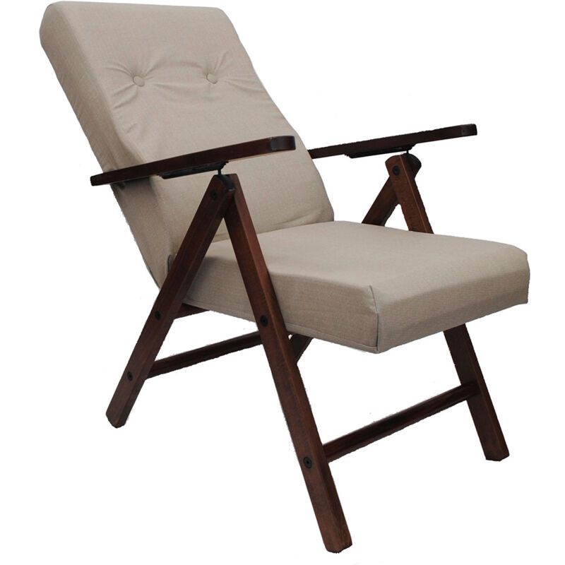 foto del prodotto cose da casa poltrona in legno sedia sdraio imbottita, schienale reclinabile, made in italy seduta tessuto e regolabile ergonomica robusta