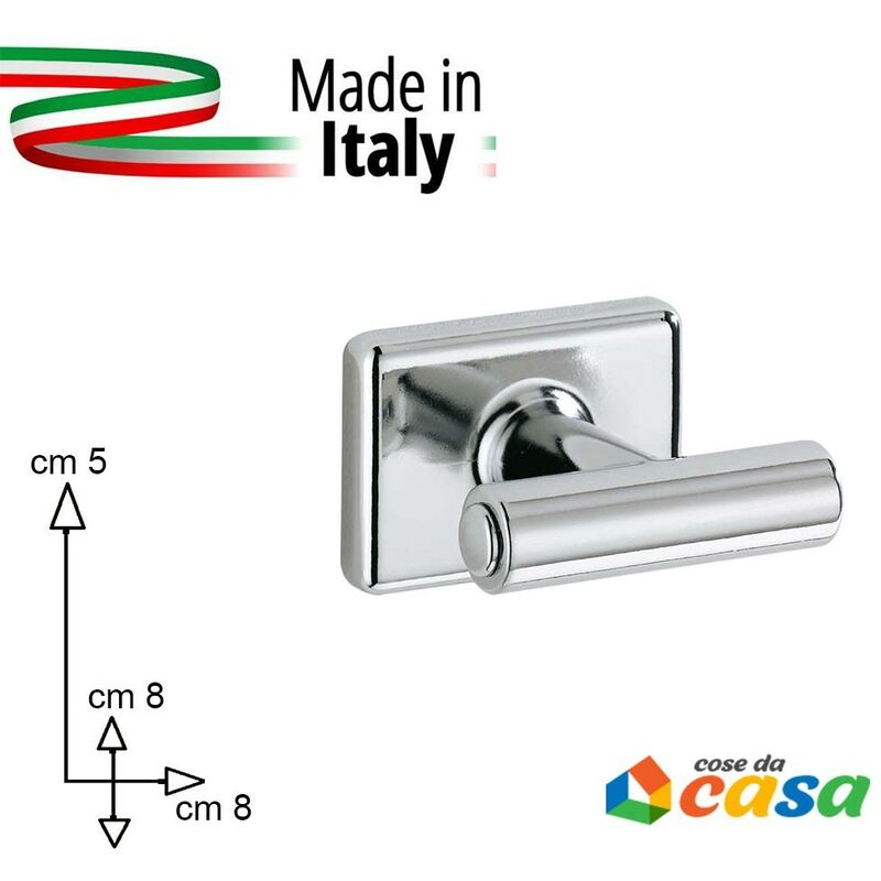 foto del prodotto cosedacasa accessori arredo per bagno supporto gancio appendino da muro metallo cromato moderno prodotto interamente in italia