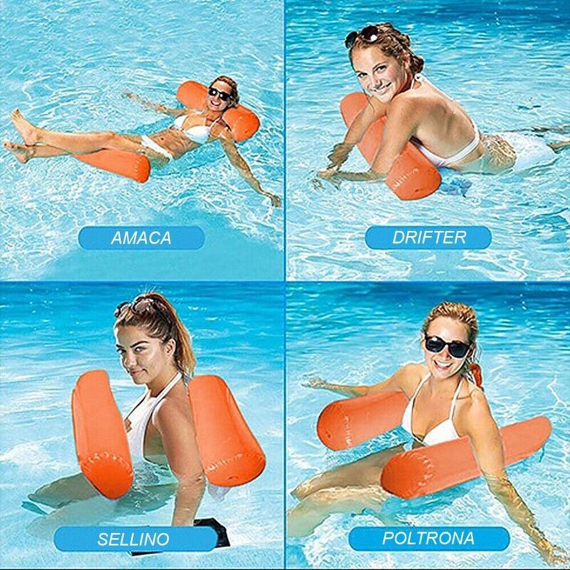 foto del prodotto cosedacasa amaca galleggiante 4 in 1 con 2 cuscini per mare piscina gonfiabile materasso colori verde