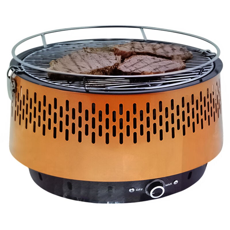 foto del prodotto cosedacasa barbecue a carbone portatile con sistema di ventilazione antifumo odori griglia compatto per campeggio pic nic da tavolo 34x25