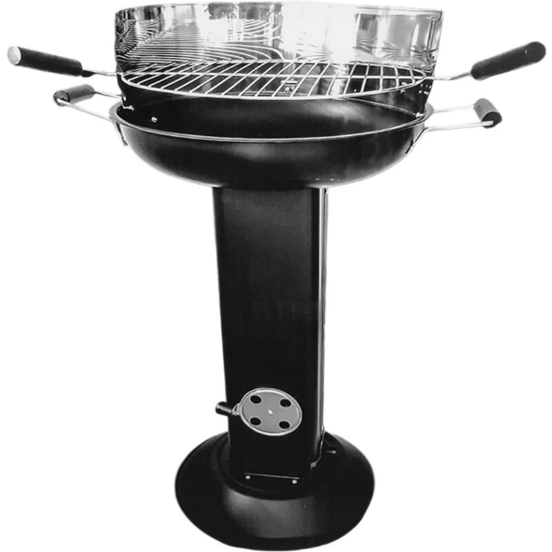 foto del prodotto cosedacasa barbecue a carbone tondo con griglia 39 cm presa d aria e base di sostegno h84 cm grigliata di carne pesce verdura in giardino terrazzo