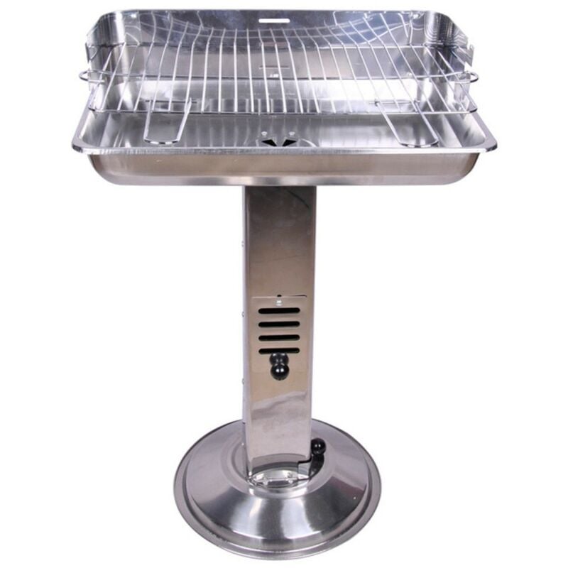 foto del prodotto cosedacasa barbecue rettangolare cromato a carbone multifunzione in acciaio inox per carne grigliata giardino terrazzo campeggio