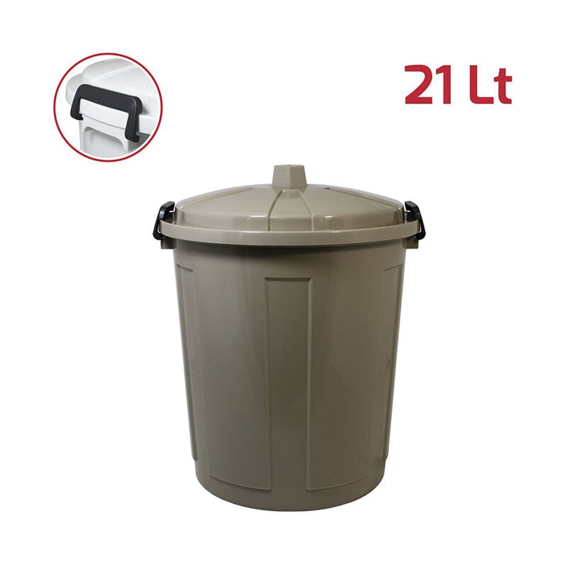 foto del prodotto cosedacasa bidone contenitore coperchio con chiusura antirandagismo 21lt pattumiera casa cucina giardinaggio raccolta differenziata antiodori
