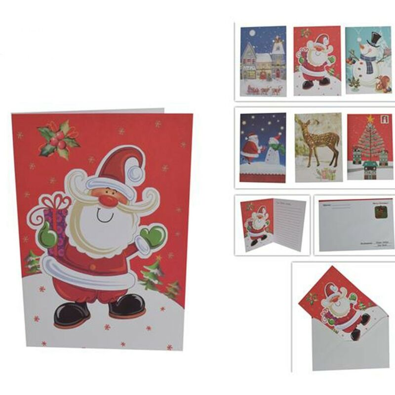 foto del prodotto cosedacasa biglietti auguri di natale bigliettini augurali decorazioni natalizie per pacco regalo doni set da 10 assortiti con busta bianca
